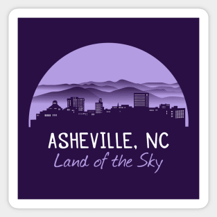 Asheville Cityscape Mountains - Land of the Sky - PurpleG 07 Sticker
